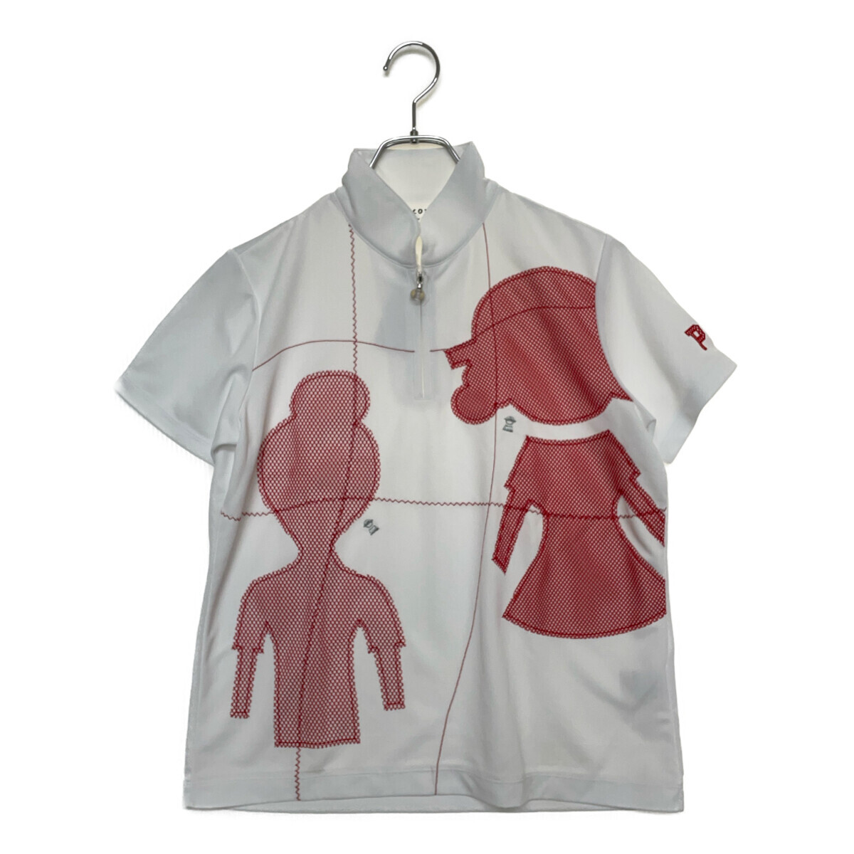 coco 中古【SALE】ピッコーネクラブ PICONE CLUB レディース 半袖シャツ 2(L) 白 ホワイト ハーフジップ ネコパケ発送可 113518拍卖