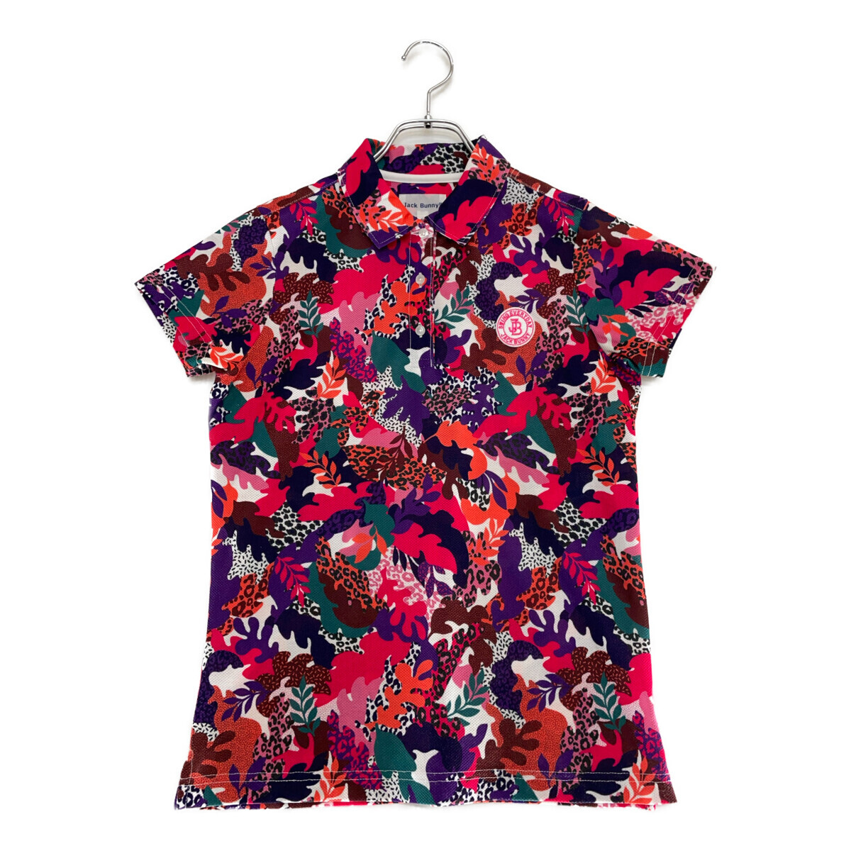 coco 中古【SALE】ジャックバニー Jack Bunny!! レディース 半袖ポロシャツ 1(M) ピンク系 ボタニカルカモ柄 ネコパケ発送可 114479拍卖