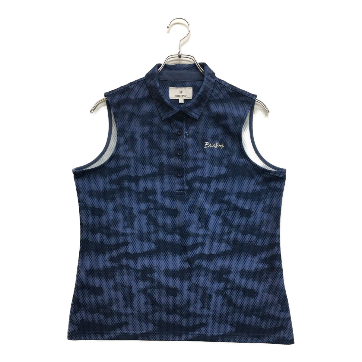 coco 中古【値下げ】 ブリーフィング BRIEFING レディース ノースリーブ L 紺系 ネイビー メッシュ カモフラ ネコパケ発送可 K4225拍卖