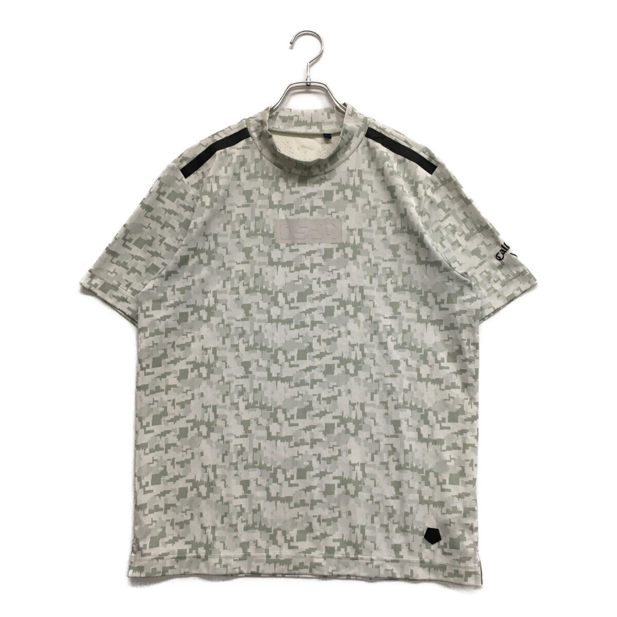 coco 中古【値下げ】 キャロウェイ Callaway メンズ 半袖シャツ LL グレー 総柄 モックネック ネコパケ発送可 K2245拍卖