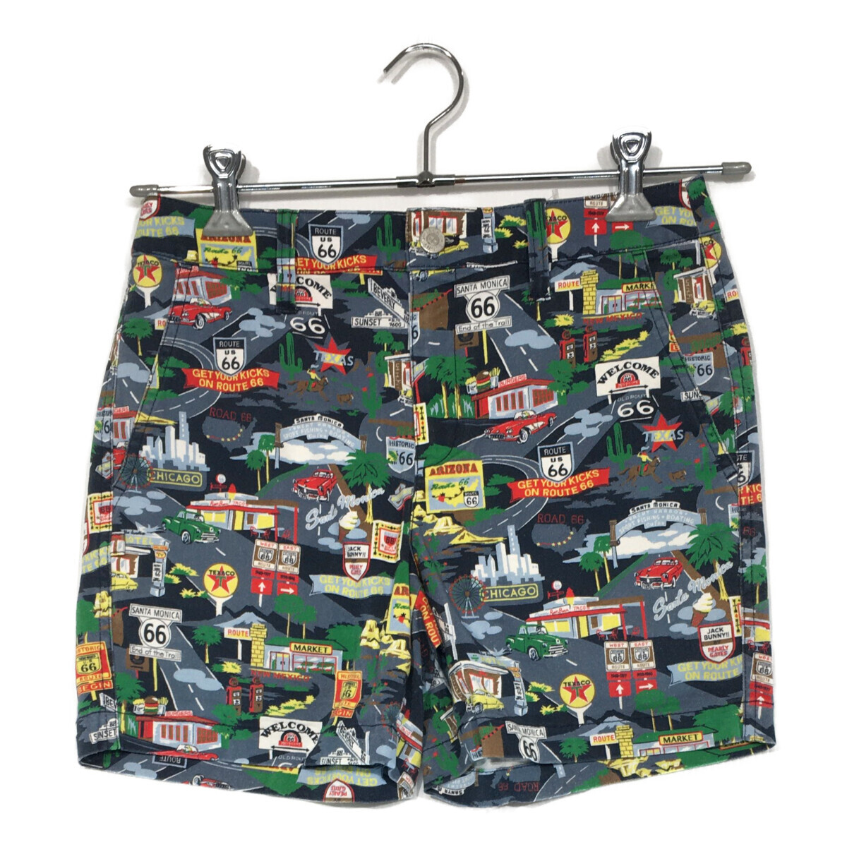 coco 中古【値下げ】 ジャックバニー Jack Bunny!! レディース ショートパンツ 1(M) 紺系 総柄 訳あり レターパックプラス発送可 103243拍卖