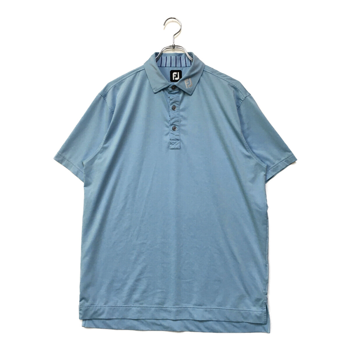 coco 中古【値下げ】 フットジョイ FootJoy メンズ 半袖ポロシャツ XL 水色 ライトブルー シンプル レターパックプラス発送可 90779拍卖