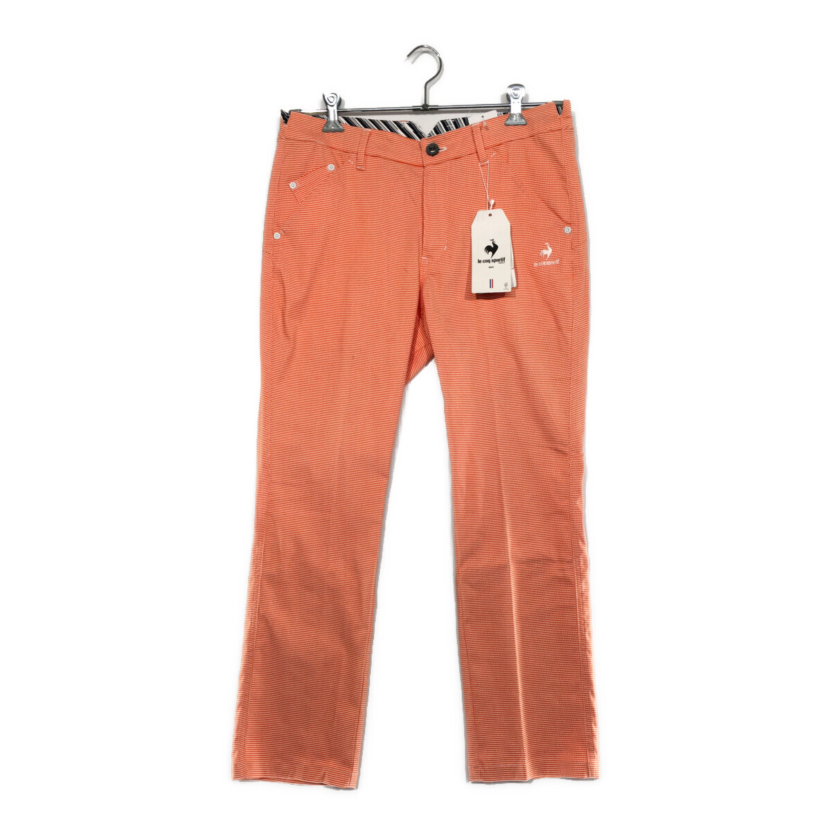 coco 未使用品【値下げ】 ルコックスポルティフ le coq sportif メンズ パンツ 82cm オレンジ×白 総柄 レターパックプラス発送可 101241拍卖