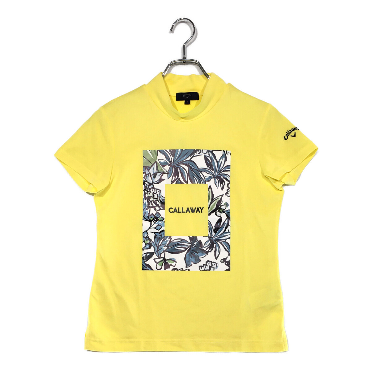 coco 中古【値下げ】 キャロウェイ Callaway レディース 半袖シャツ S イエロー モックネック 薄手 ストレッチ ネコパケ発送可 101779拍卖