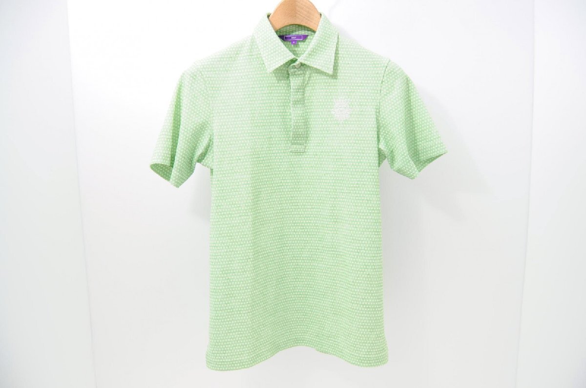 coco 中古【値下げ】 ビームスゴルフ BEAMSGOLF メンズ 半袖ポロシャツ S 黄緑 イエローグリーン ドット レターパックプラス発送可 67702拍卖
