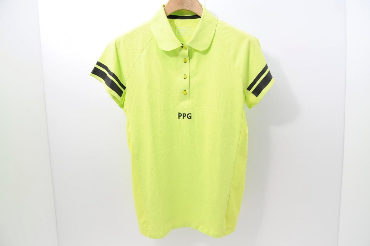 coco 中古【SALE】パーリーゲイツ PEARLY GATES レディース 半袖ポロシャツ 1(M) 蛍光黄緑 レターパックプラス発送可 67617拍卖