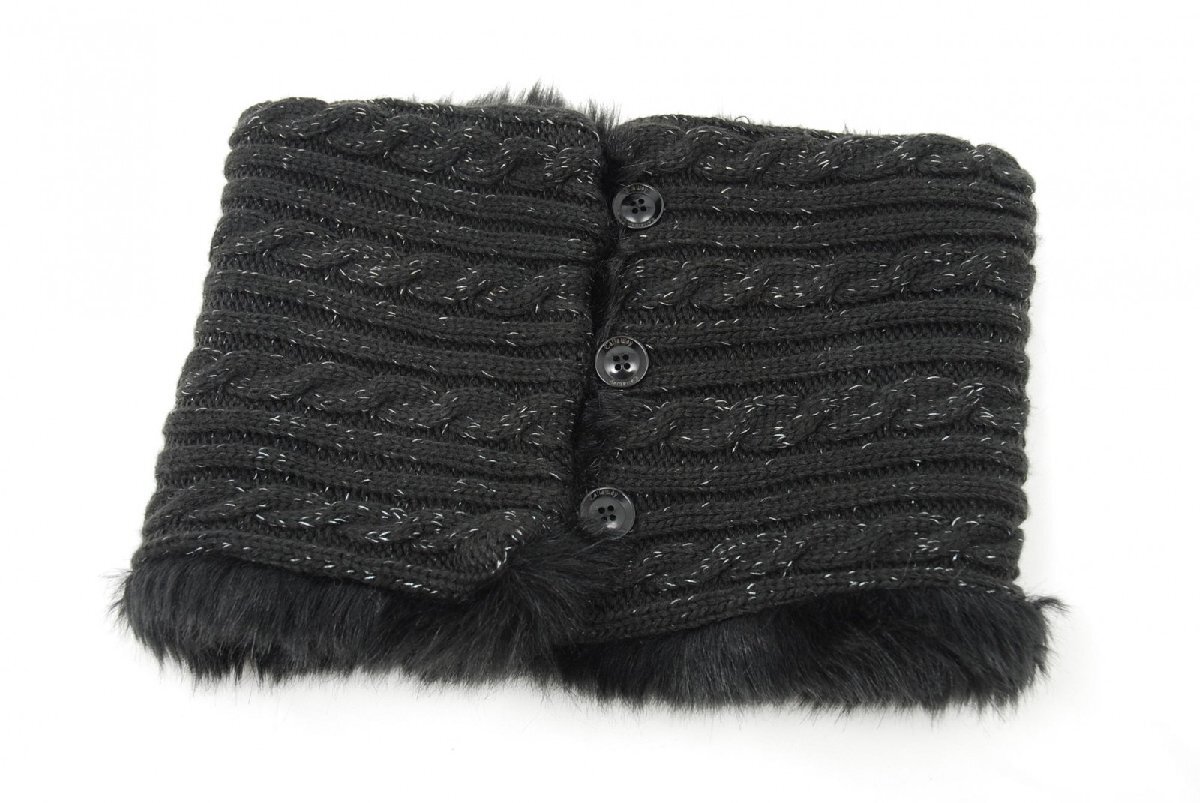 coco 中古【値下げ】 キャロウェイ Callaway ネックウォーマー ブラック 黒 ファー/ニット リバーシブル レターパックプラス発送可 85516拍卖