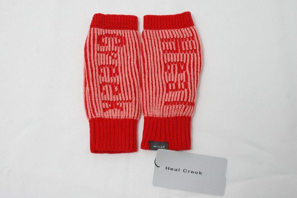 coco 未使用品【値下げ】 ヒールクリーク HEAL CREEK ハンドウォーマー 赤 ニット 防寒対策 レディース ネコパケ発送可 85832拍卖