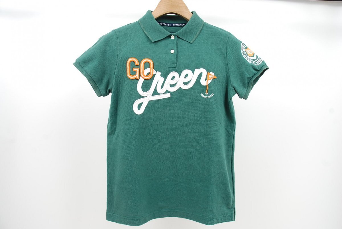 coco 中古【値下げ】 パーリーゲイツ PEARLY GATES レディース 半袖ポロシャツ 0(S) 緑 グリーン ネコパケ発送可 79549拍卖