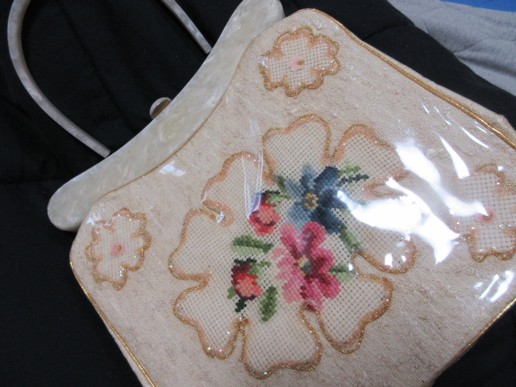 希少!高級アンティーク刺繍ハンドバック・ため息ものの美しさ・ヴィンテージバック・Rial to NY PAT PENO刻印入り拍卖