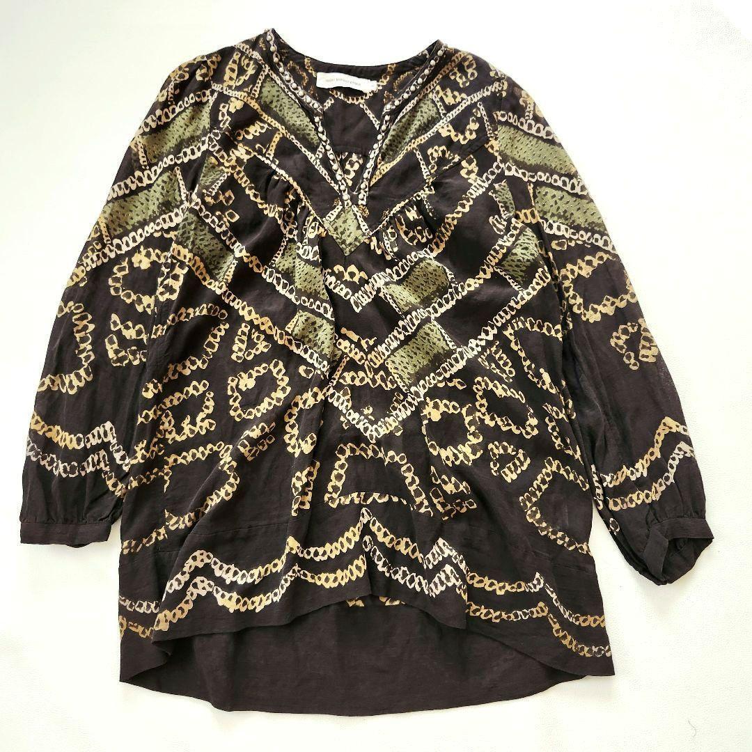 ISABEL MARANT TOILE 総柄 ブラウス ブラウン コットン イザベルマラン エトワール拍卖