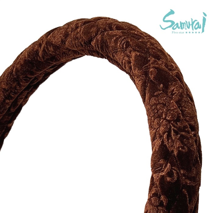 極太 ハンドルカバー 金華山 ローレルブラウン ダブルステッチ 2HS 45~46cm ステアリングカバー ビニールなし 日本製 茶 おしゃれ トラック拍卖