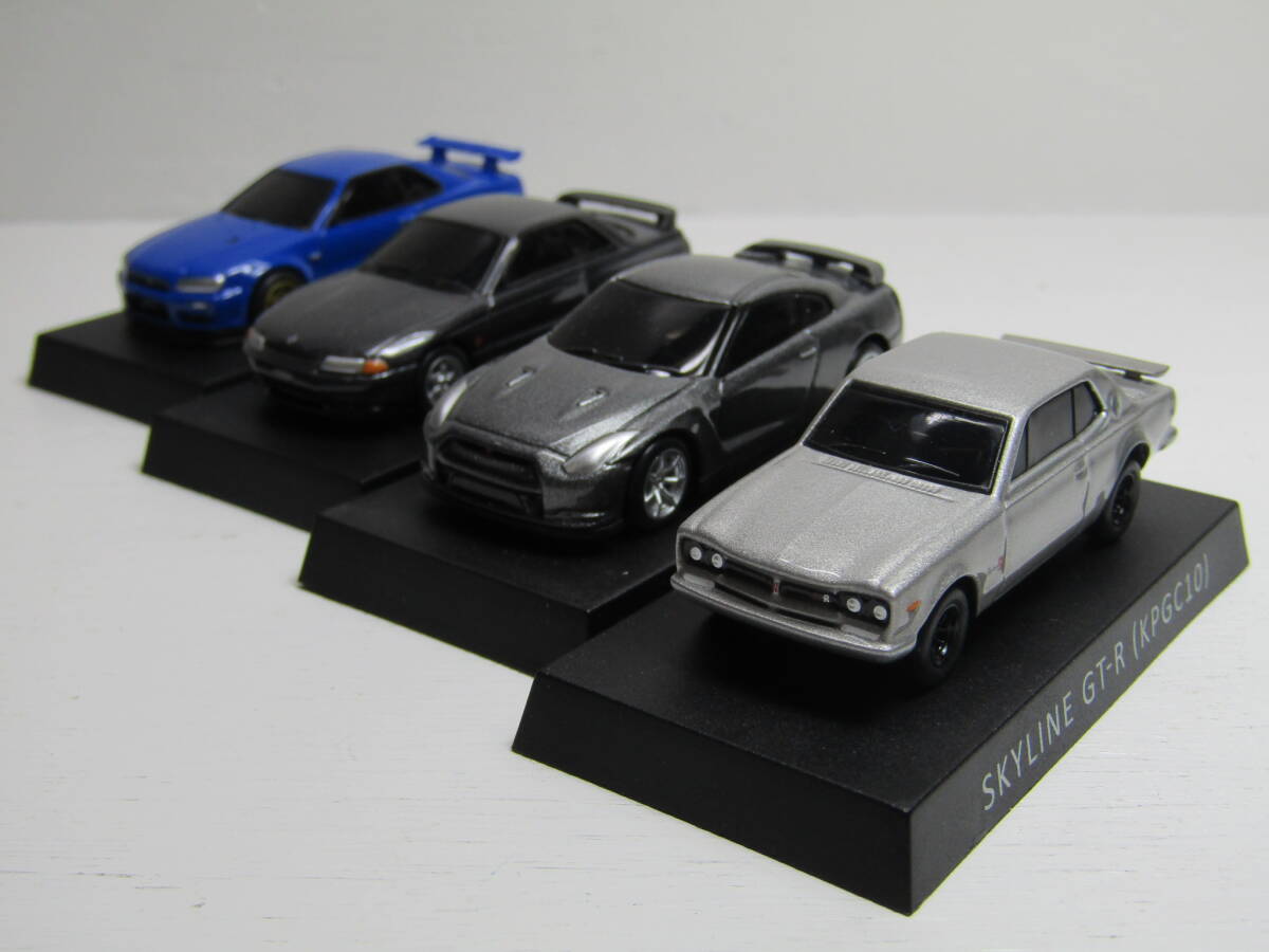 NISSAN ニッサン 日産 SKYLINE スカイライン 1/72 JDM Japan GT-R GTR R34 R33 R35 KPGC10 歴代名車コレクション 4種 台座付 未展示品①拍卖