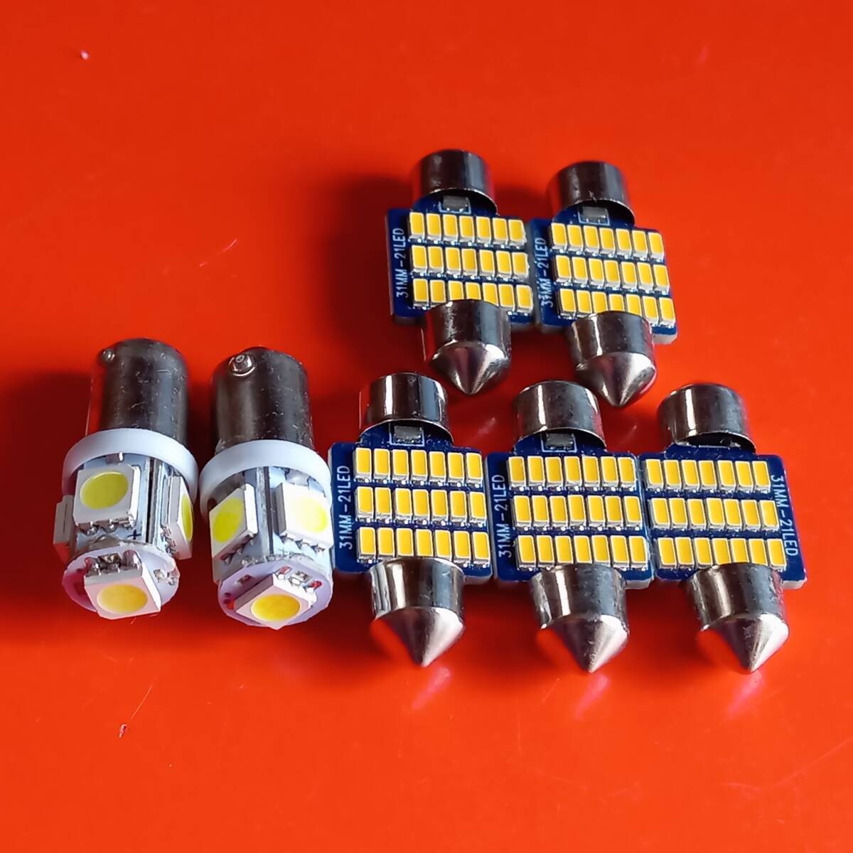 200系 ハイエース4型スーパーGL標準 電球色 ウォームホワイト 暖色 T10LED ルームランプ 7個セット トヨタ /d31/d9拍卖