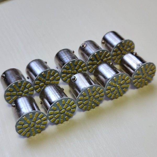 100個 BA15S S25 シングル球 22連 並行ピン12V 24V LED 電球 アンバー オレンジ デコトラ マーカー /22拍卖