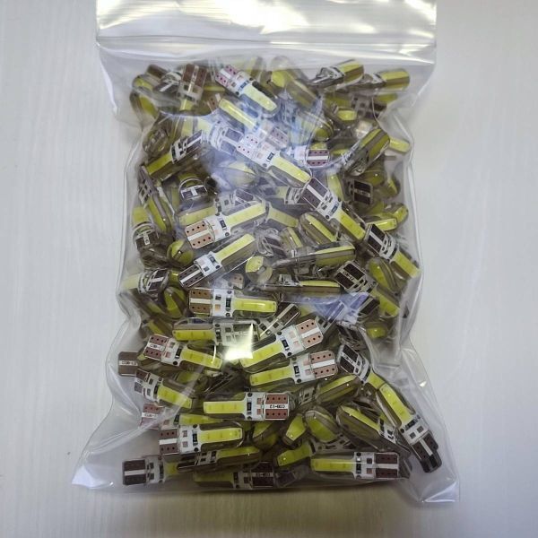 100個セット T10 COB LED ホワイト キャンセラー内蔵 ウェッジ球 スモール ポジション ルームランプ ナンバー灯 6COB /c6拍卖