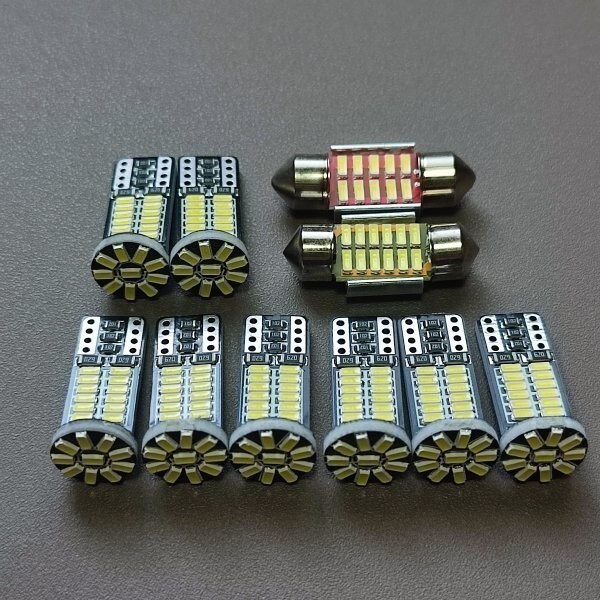 超爆光10個セット!VW40系 プリウスα LED ルームランプ ナンバー灯 室内灯 車内灯 読書灯 ウェッジ球 ホワイト トヨタ /34/t31/t28拍卖