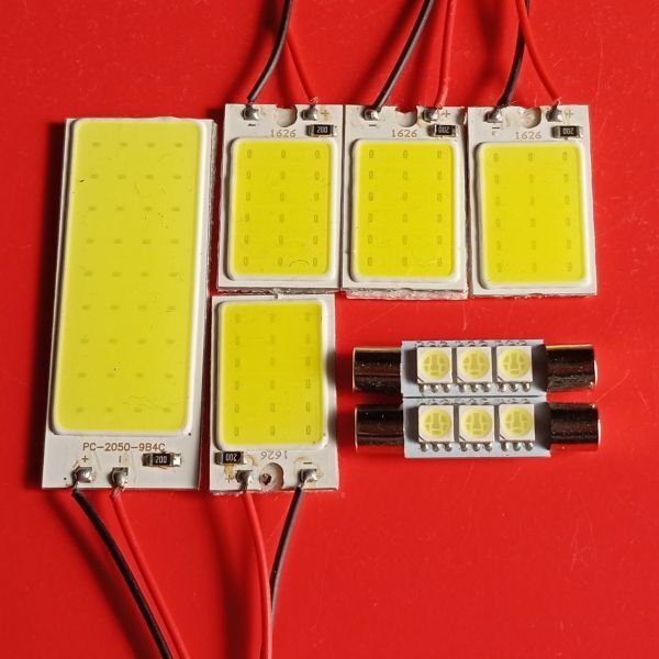 超爆光!VAG WRX S4 COB全面発光 パネルライト T10 LED ルームランプ 7個セット ホワイト スバル /c18/c36/f3拍卖