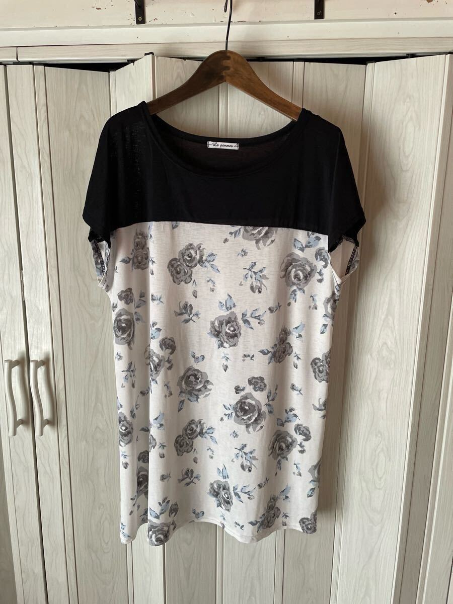 ◆バラ柄のドルマンスリーブチュニック/L◆o拍卖