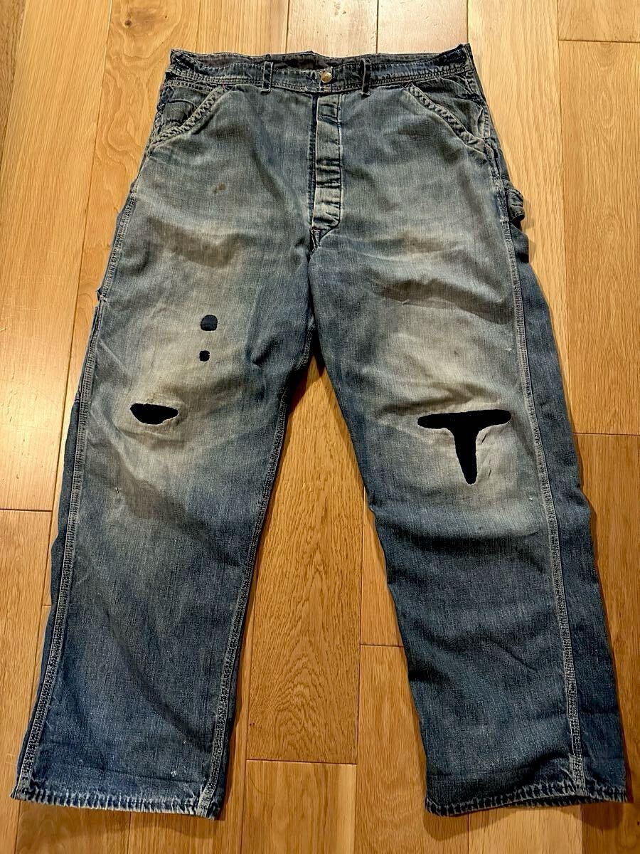 50's ペインターパンツ 40's 大戦 カバーオール デニム ビンテージ 50s ヘッドライト 30s 30's カーハート ヘラクレス オーバーオーlee拍卖