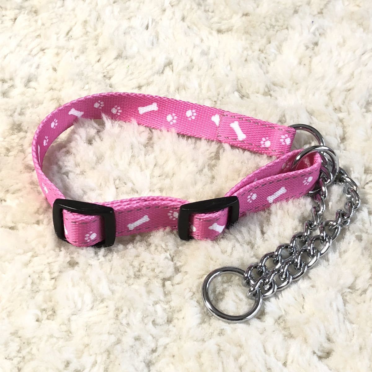 ★同梱お得★中型首輪-№30・ピッカー・チョーク・ピンク♪拍卖