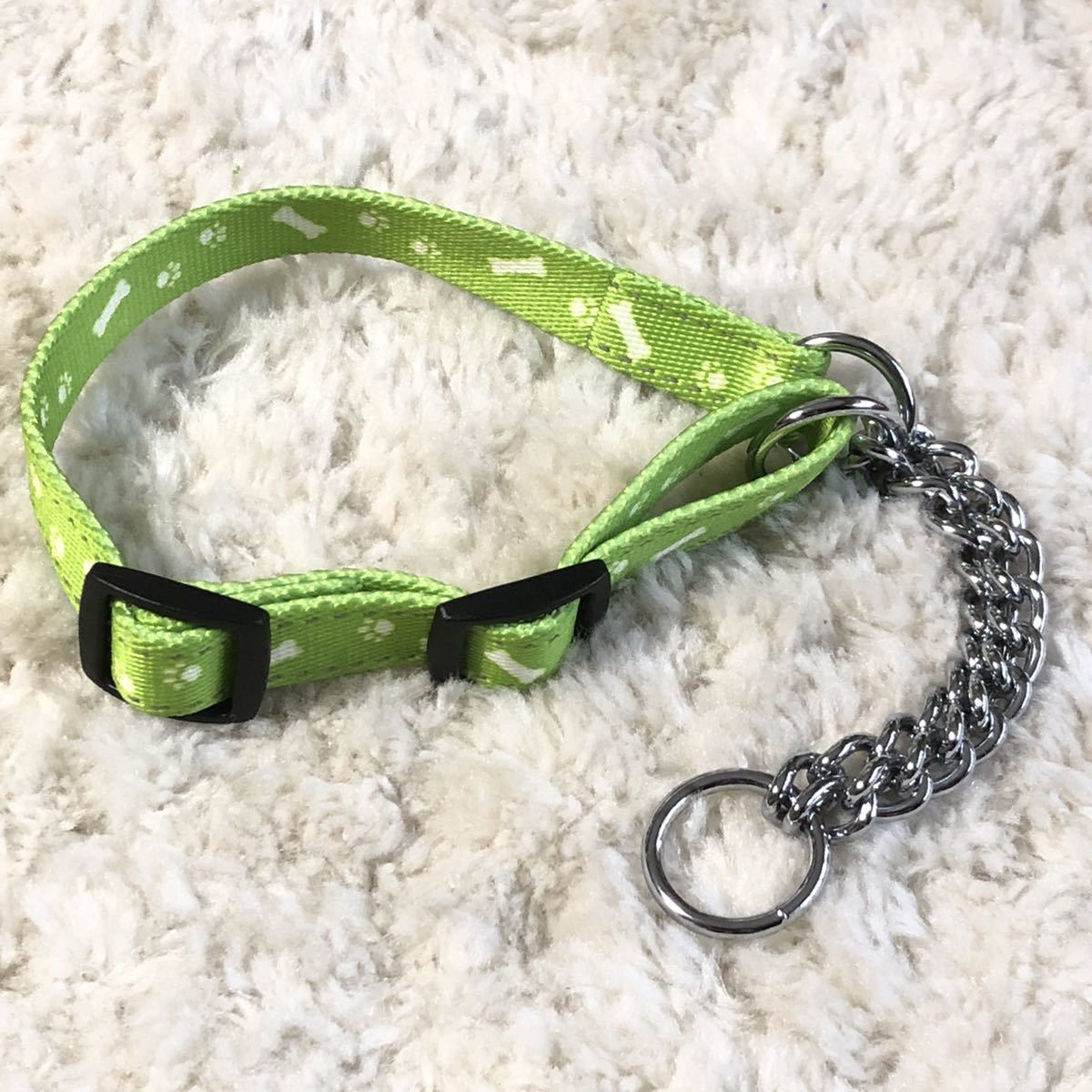 ★同梱お得★中型首輪-№32・ピッカー・チョーク・グリーン♪拍卖