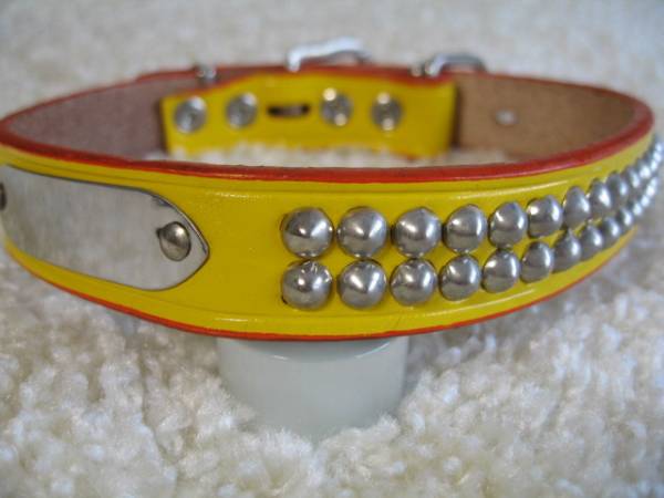 ★同梱お得★♯24-№99・先カン式首輪・黄♪拍卖