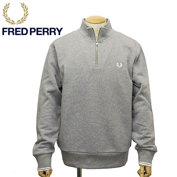 FRED PERRY (フレッドペリー) M3574 HALF ZIP SWEATSHIRT 長袖 スウェットシャツ FP529 420STEELMARL M拍卖