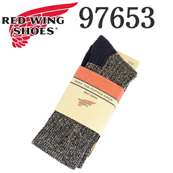 REDWING (レッドウィング) 97653(97641) Deep Toe-Capped Crew ディープトゥキャップドクルー 靴下 ネイビー M拍卖