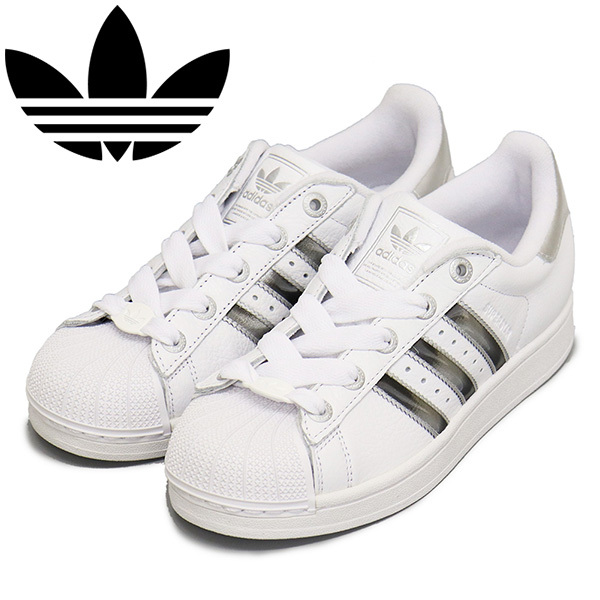 adidas (アディダス) JR4233 SUPERSTAR II W スーパースター レディース スニーカー フットウェアホワイト/マットシルバー/コアブラック AD拍卖