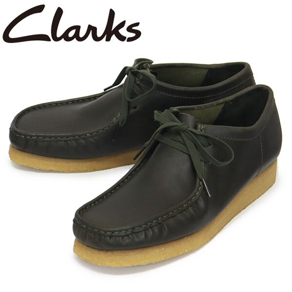 Clarks (クラークス) 26179193 Wallabee ワラビー メンズシューズ Forest Green Leather CL124 UK9-約27.0cm拍卖