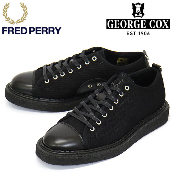FRED PERRY (フレッドペリー) x GEORGE COX (ジョージコックス) Wネーム SB6335 MONKEY SHOE モンキーシューズ HEAVY CANVAS 102 BLACK FP5拍卖