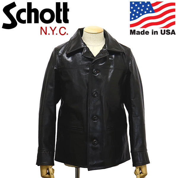 Schott (ショット) 5950029 7660 632US NEW CARCOAT ニューカーコート レザージャケット アメリカ製 09(10) BLACK 40拍卖