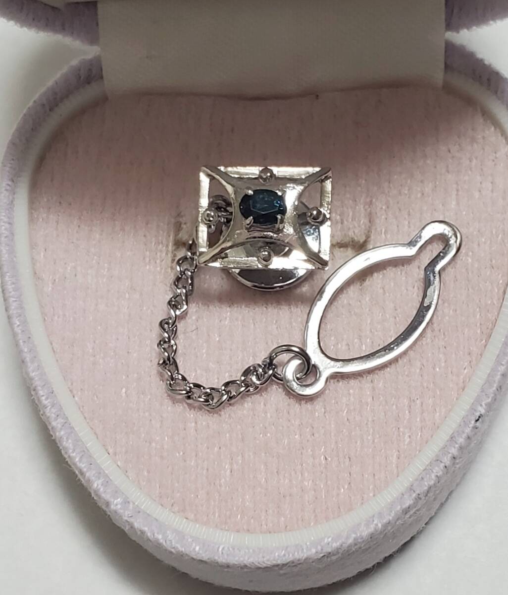 サファイア カラーストーン タイピン メンズ アクセサリー 3,3g きれいめ拍卖