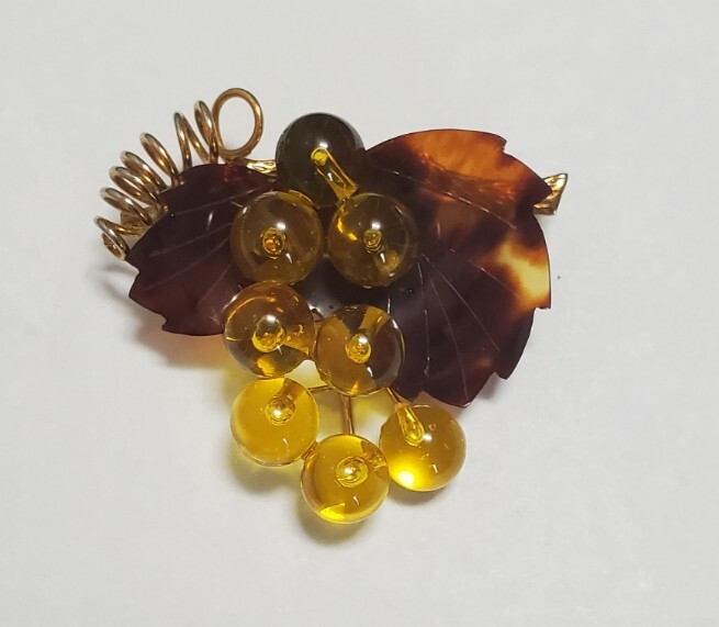 べっ甲 ペンダントトップ ブローチ レディース アクセサリー 11,3g きれいめ拍卖