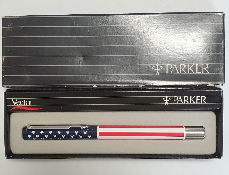●PARKER Vector パーカー ベクター●ローラーボールペン 星条旗 アメリカ製 未使用品 保管品拍卖