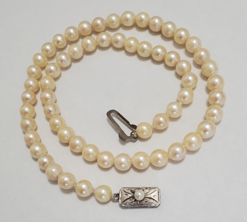 SILVER刻印 アコヤ真珠 6.2㎜ 本真珠 パール ネックレス レディースアクセサリー 40,5㎝ 21,7g きれいめ拍卖
