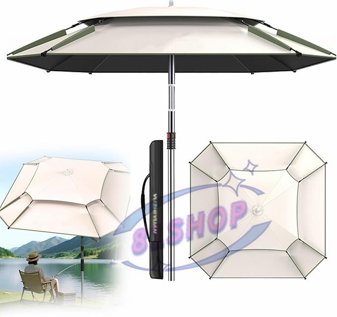 八角釣り傘 釣り用傘 海用傘360°回転 角度調節 チルト機能付 UVカット 太陽傘 アウトドア ビーチパラソル サンシェード傘 収納バッグ付き拍卖