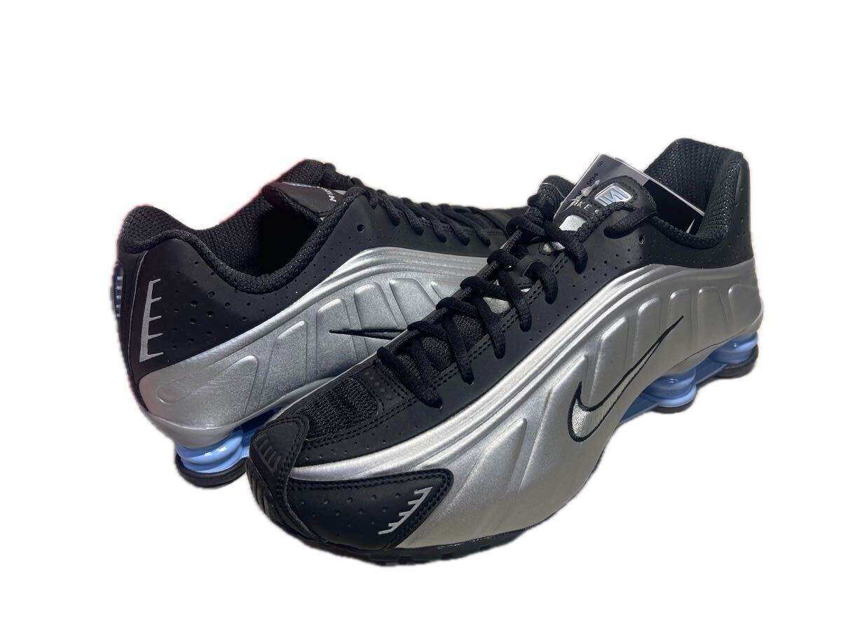 NIKE SHOX R4 METALLIC SILVER PSYCHIC BLUE ナイキ ショックス US9.5 国内正規 未使用新品 HQ1988-004拍卖