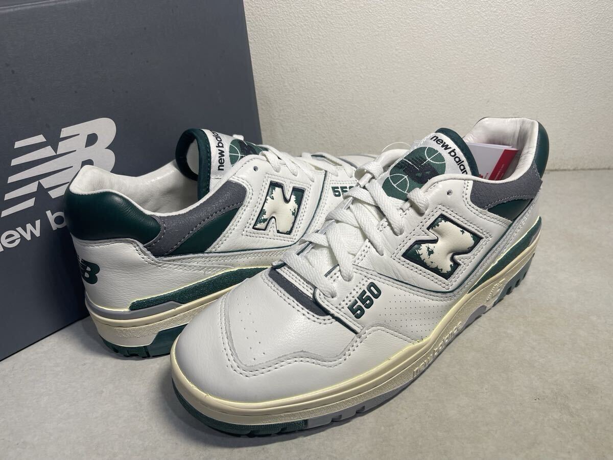 new balance ニューバランス スニーカー BB550VTG ホワイトxグリーン レザー US10 国内正規 未使用新品拍卖
