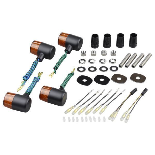 ゼファー400X/ZEPHYR-χ(2001-) 用 クラシカル 71タイプ ウインカーKIT ブラックボディ/オレンジレンズ|ポッシュフェイス/POSH拍卖