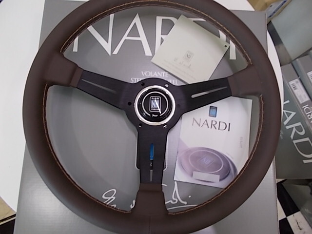 NARDI ナルディ クラシック N521 ブラウンスムーズブラウンステッチレザー&BKスポーク 360mm 限定品拍卖