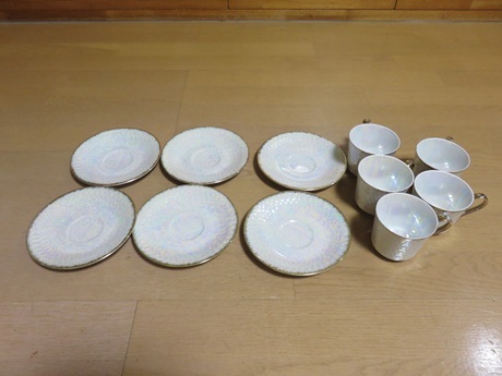 ☆カップ&ソーサー☆パールのような仕上げ☆セーエー陶器☆レトロ☆Seiyei拍卖