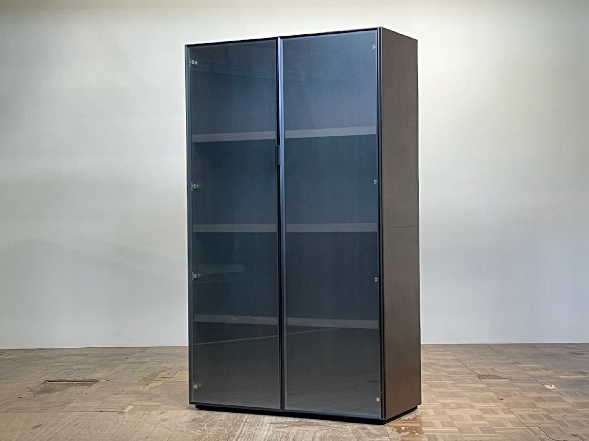 -gs253|arflex 名作 Carlo Colombo オーク材 C.C.09 ミニマムモダンキャビネットガラスサイドボード|アルフレックス カッシーナ B&B拍卖