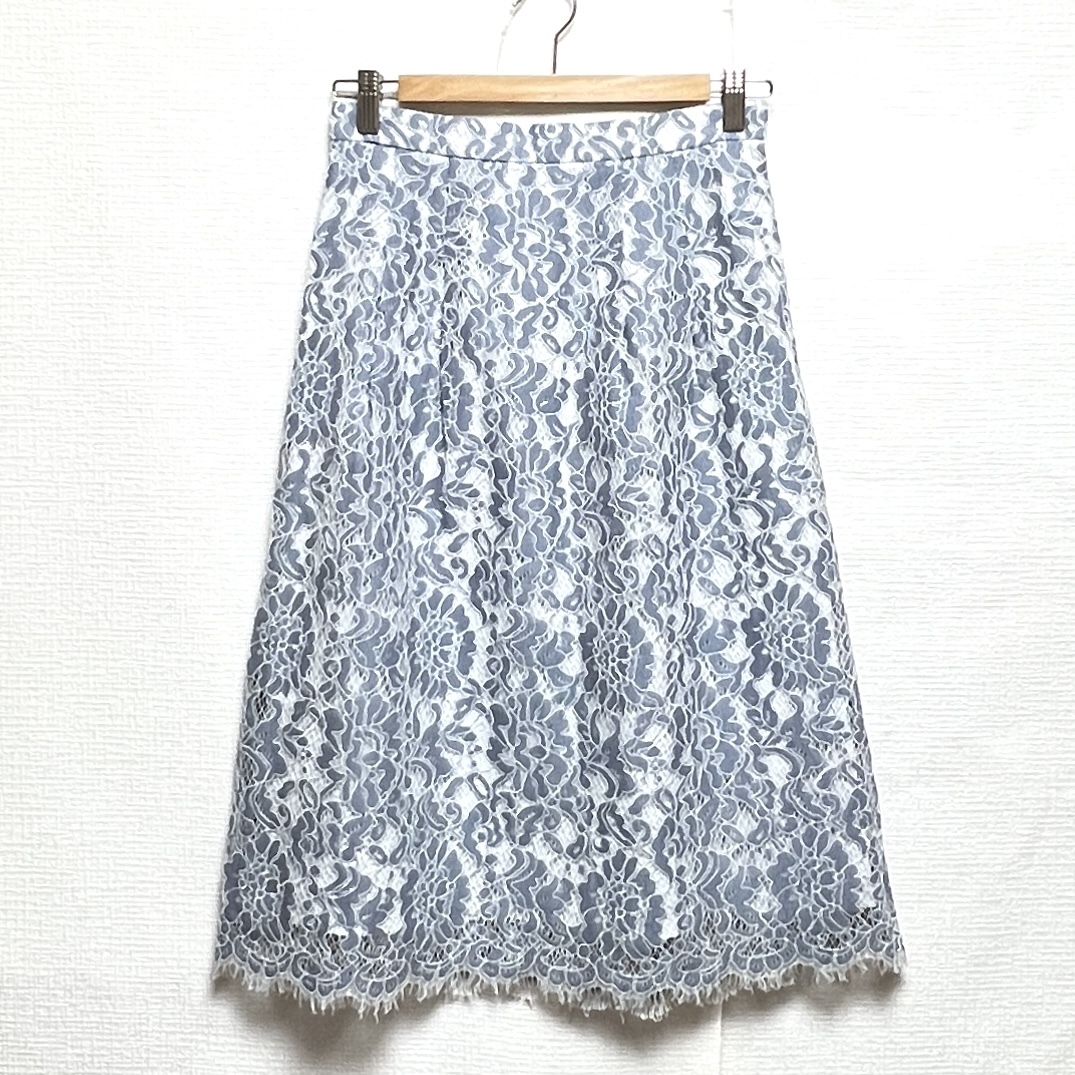 即決 アルマアンローズ ALMA EN ROSE スカート レース 水色系 サイズ38 ゆうパケットポスト可(831767)拍卖