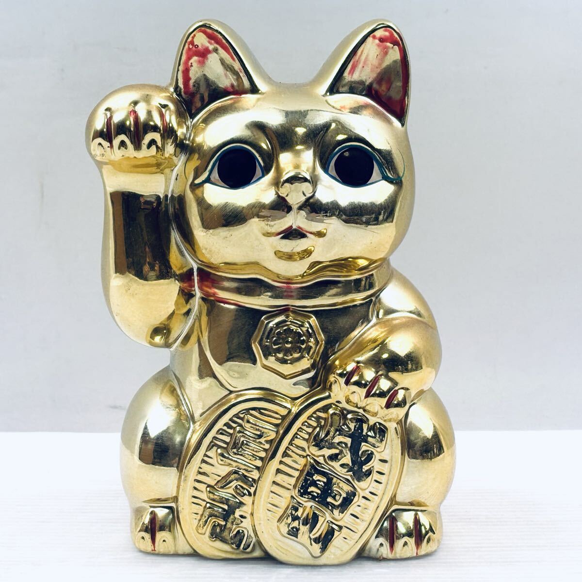 成田山 百万両 招き猫 金色 ゴールド 貯金箱 縁起物 商売繁盛拍卖