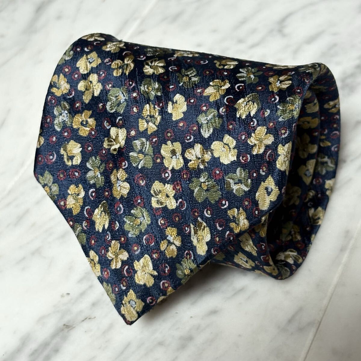999円~ Christian Dior ネクタイ ネイビー ボタニカル柄 (B14)拍卖