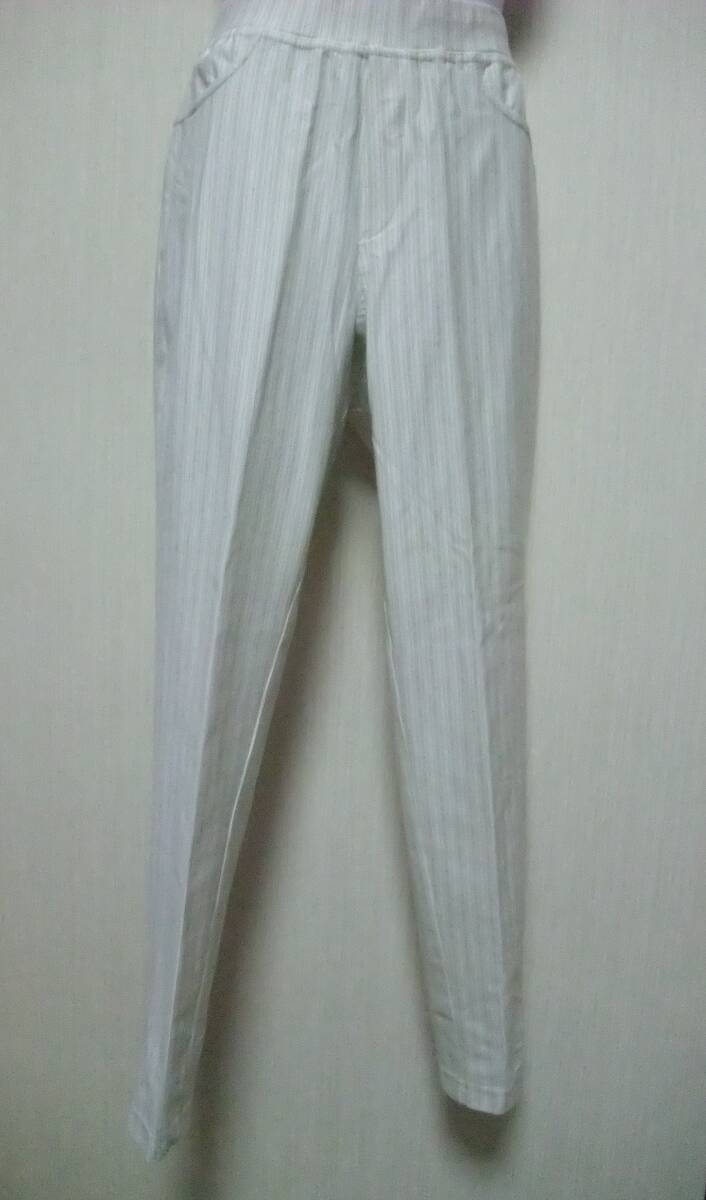 カイタック/未使用/パンツ/ストレッチ加工/ストライプ柄/ベージュ系/М拍卖