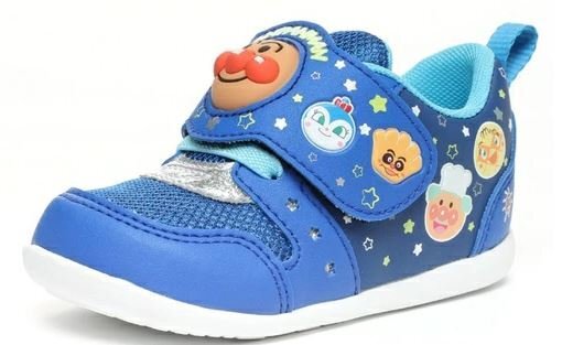 現品限り 廃番品処分 12.0cm ムーンスター アンパンマン AP B38 ブルー (N) 子供 キッズ スニーカー ベビーシューズ マジック よちよち履き拍卖
