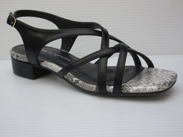 半額処分 M フレグラント FR2310 ブラック 婦人 レディース ストラップ サンダル ローヒール バックバンド バックベルト 婦人靴拍卖